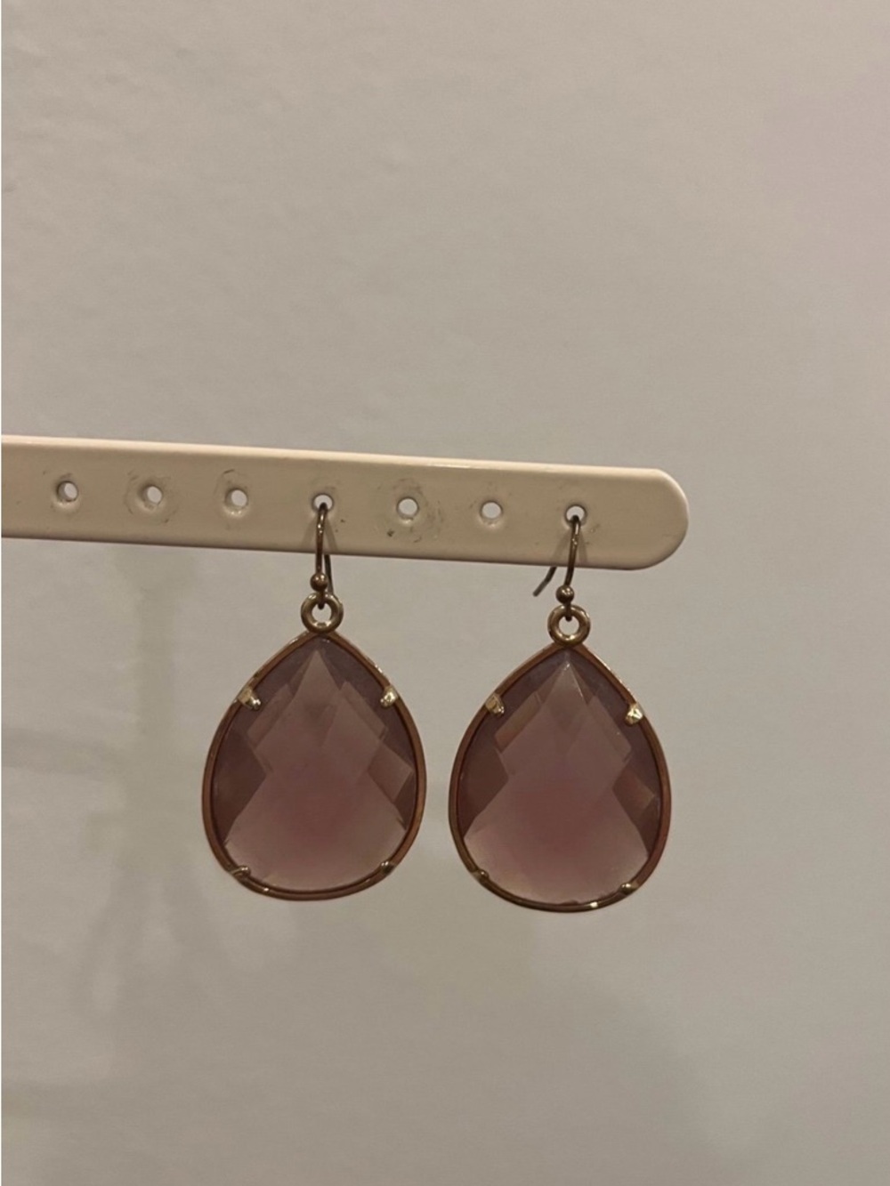 Lavender/Pink Faceted Statement Earrings
